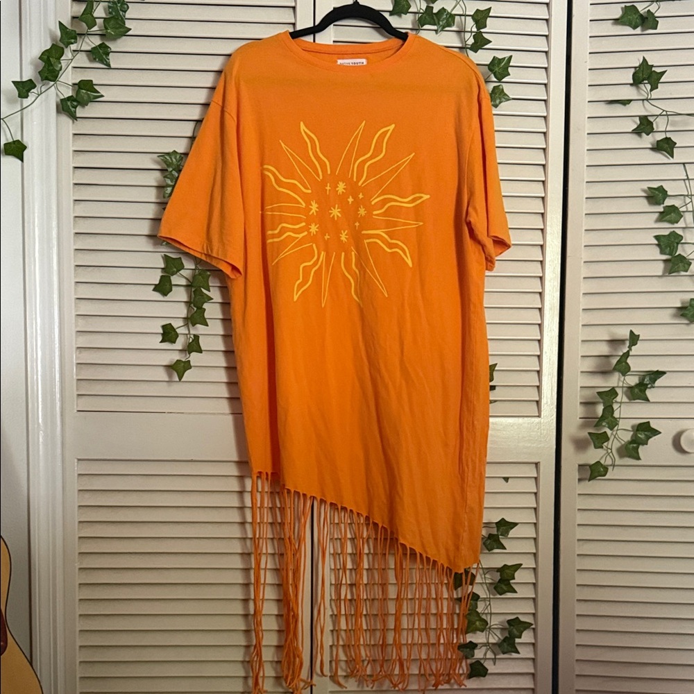 Native Youth Fringe Sun T-Shirt Dress